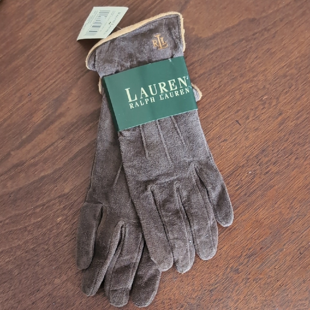 Ralph Lauren Women's Suede Brown Gloves